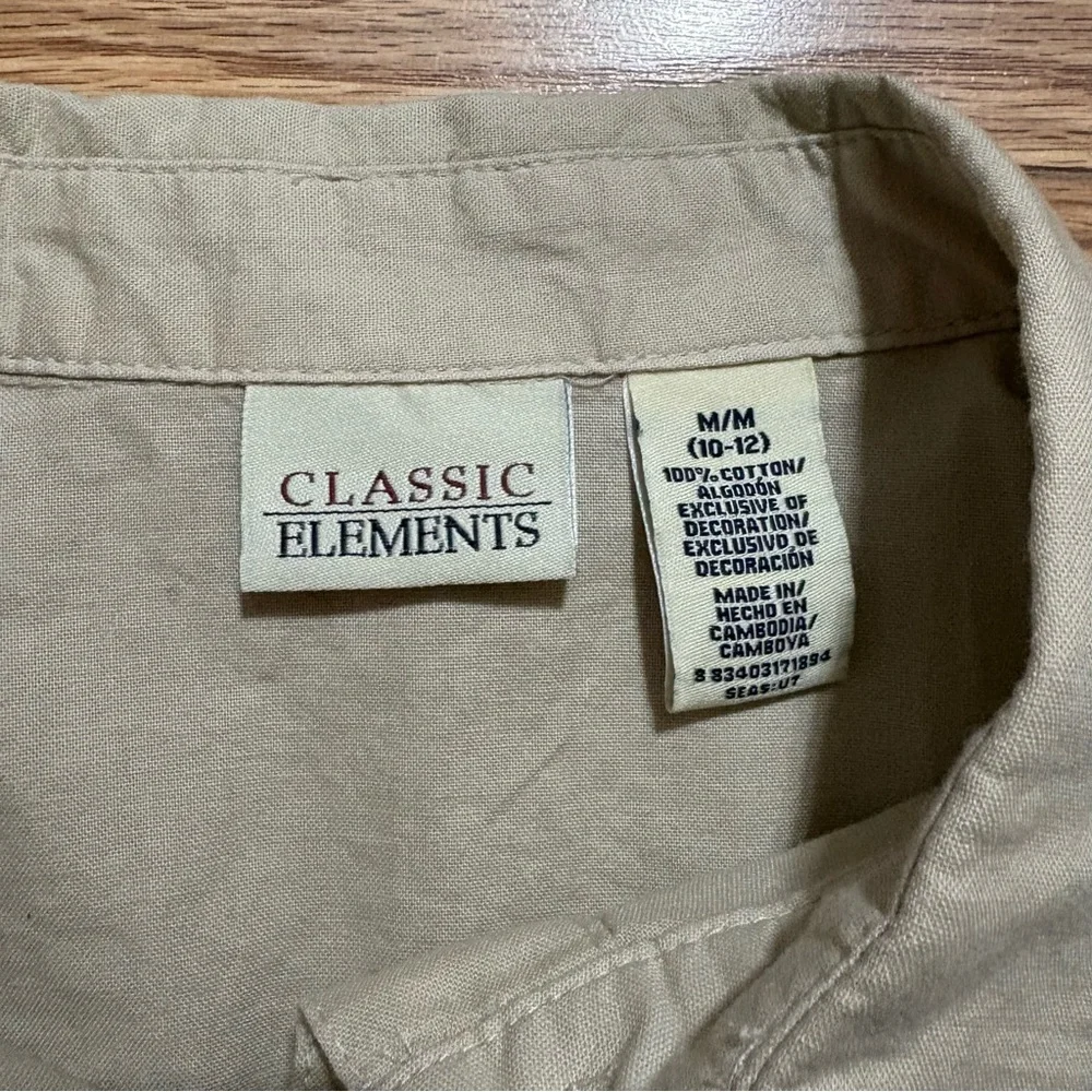 NEW NWT Classic Elements Button Front Embroidered Shirt Medium Gorpcore Vintage - Picture 2 of 8